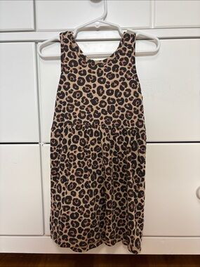 H&M Girls Leopard Print Casual Dress - Tan & Black 3/4T